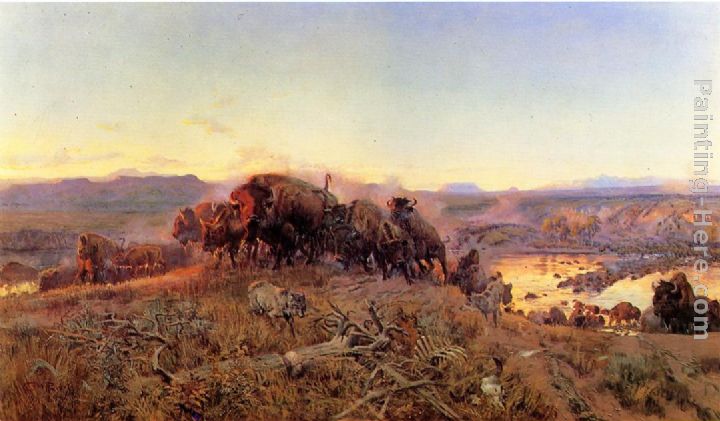 When the Land Belonged to God painting - Charles Marion Russell When the Land Belonged to God art painting